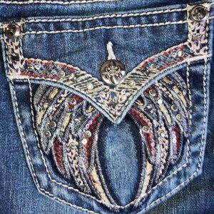 Miss Me Fallen Angel Wings Embellished Jeans 29